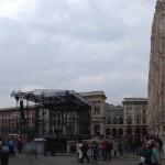 Stage in front of the Milan Cathedral