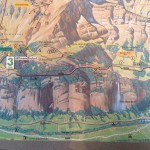 Table mat in the restaurant was also a map of trails